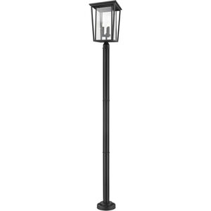 Seoul 3 Light 97.25 inch Black Outdoor Post Mounted Fixture in 29.75