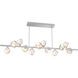 Gem LED 72 inch Classic Silver Chandelier Ceiling Light in Amber, 2700K LED, Twisted Branch