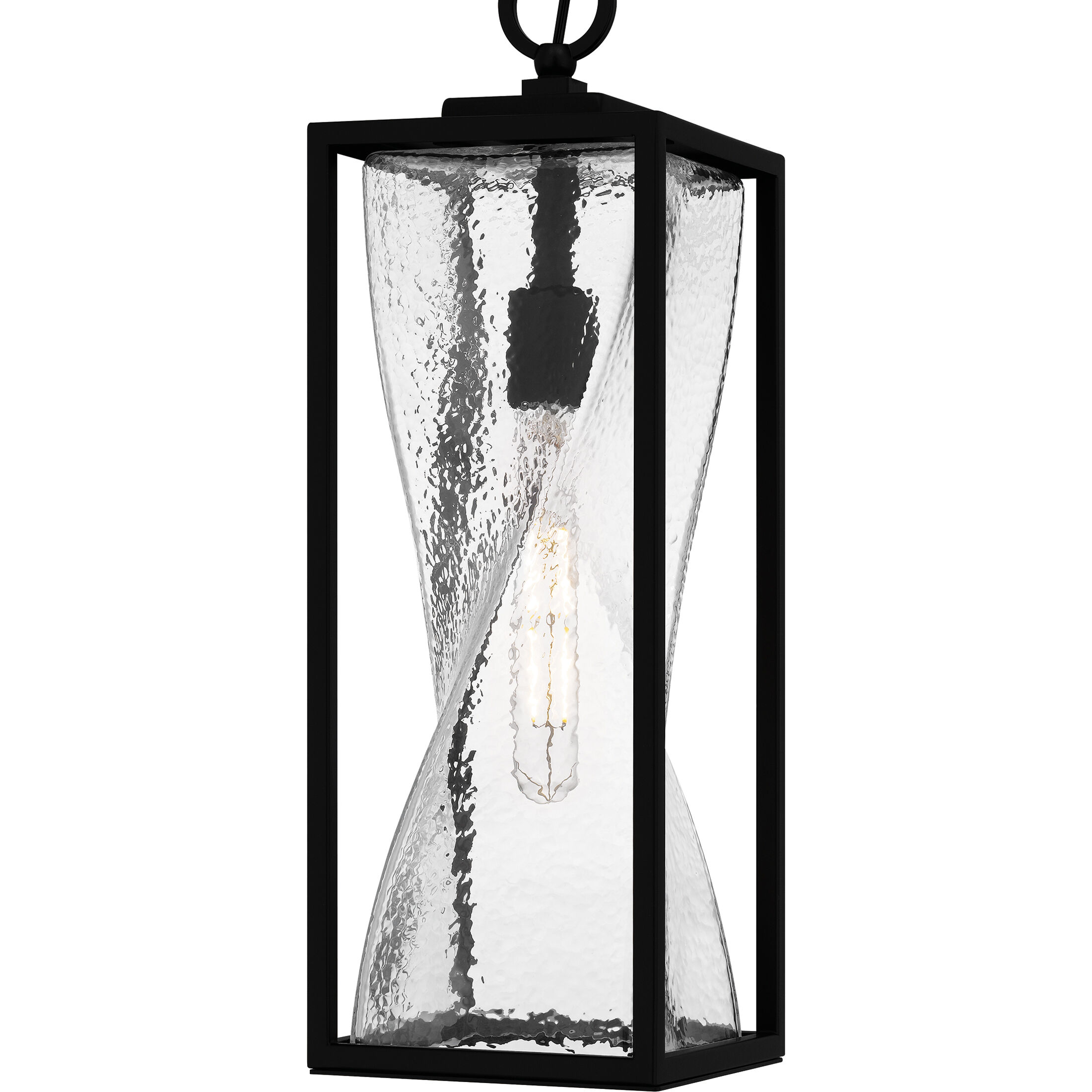 Zarah 1 Light 7 inch Matte Black Outdoor Hanging Lantern, Large
