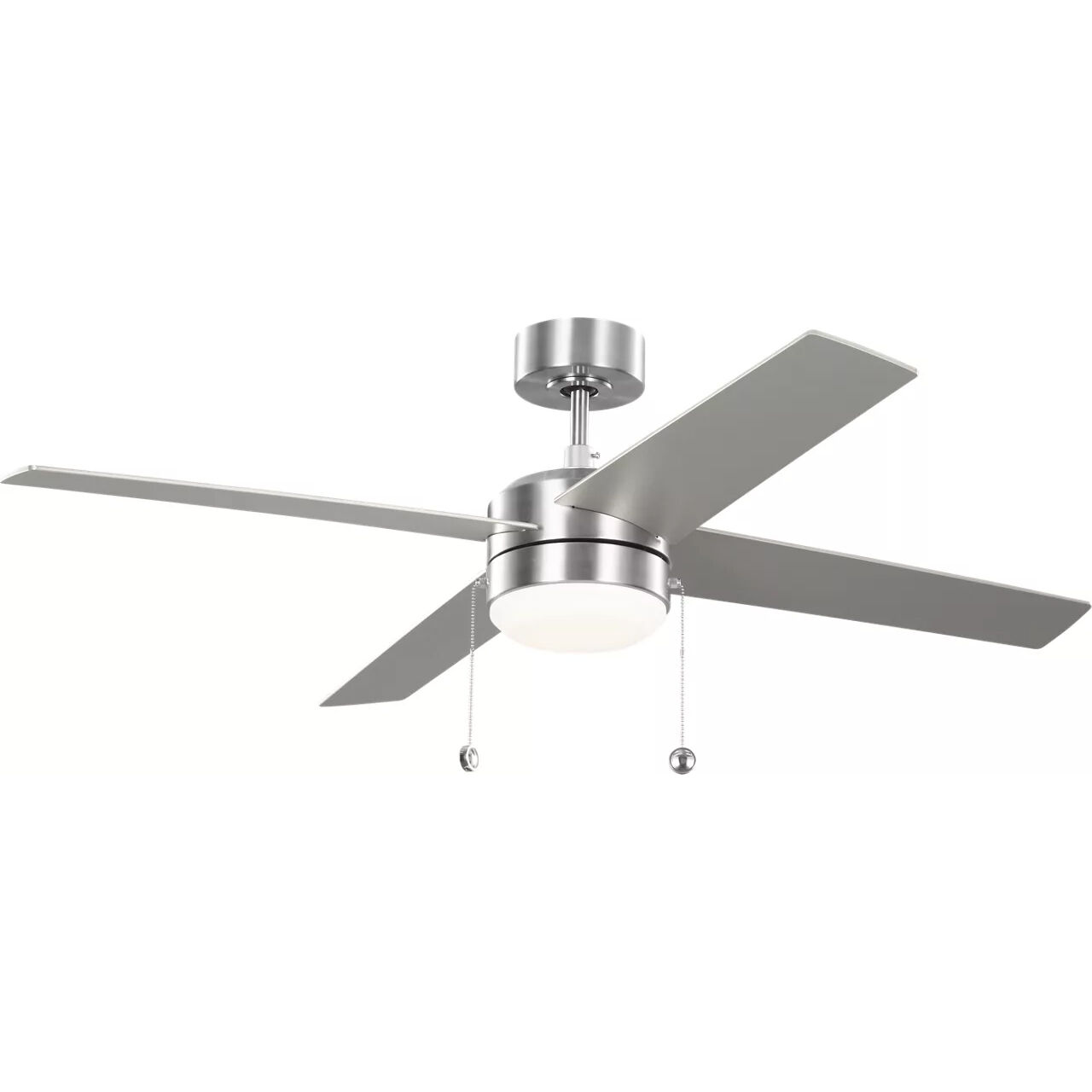Loni 52 inch Brushed Steel with American Walnut/Blade Silver Ceiling Fan