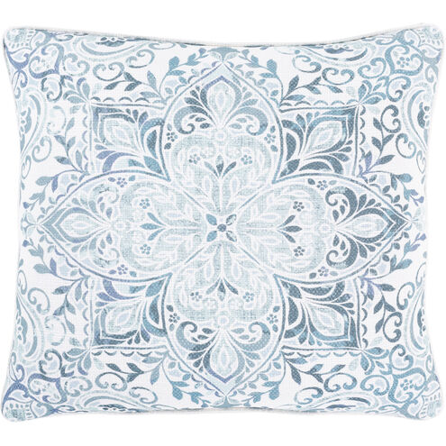 Wylie 22 X 22 inch Ivory/Teal/Medium Gray/Pale Blue/Lavender Pillow Cover, Square