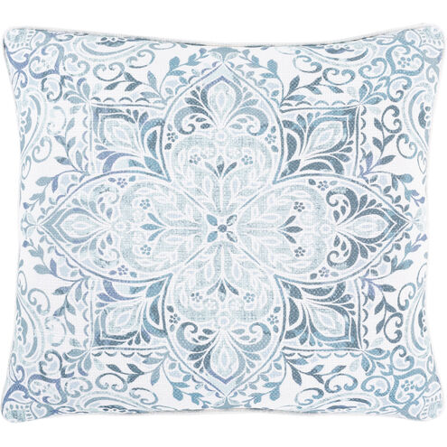Wylie 18 X 18 inch Ivory/Teal/Medium Gray/Pale Blue/Lavender Pillow Cover, Square