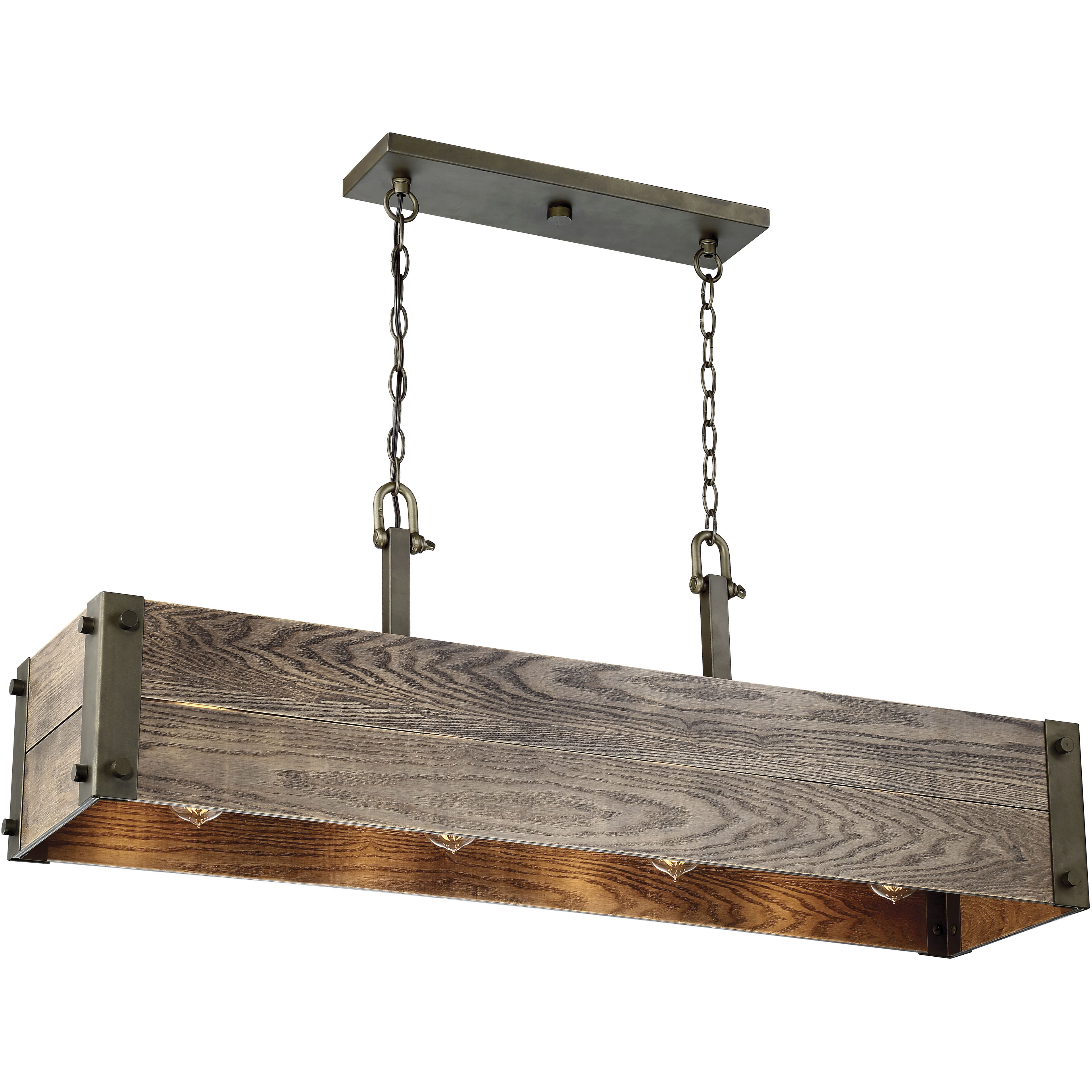 Winchester 4 Light 40.75 inch Bronze Trestle Ceiling Light