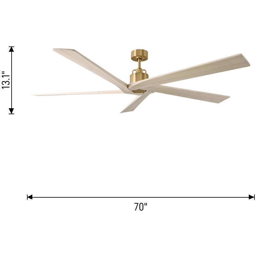 Aspen 70 inch Aged Pewter with Dark Walnut Blades Ceiling Fan