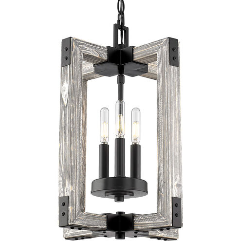 Lowell 3 Light 13 inch Matte Black Pendant Ceiling Light