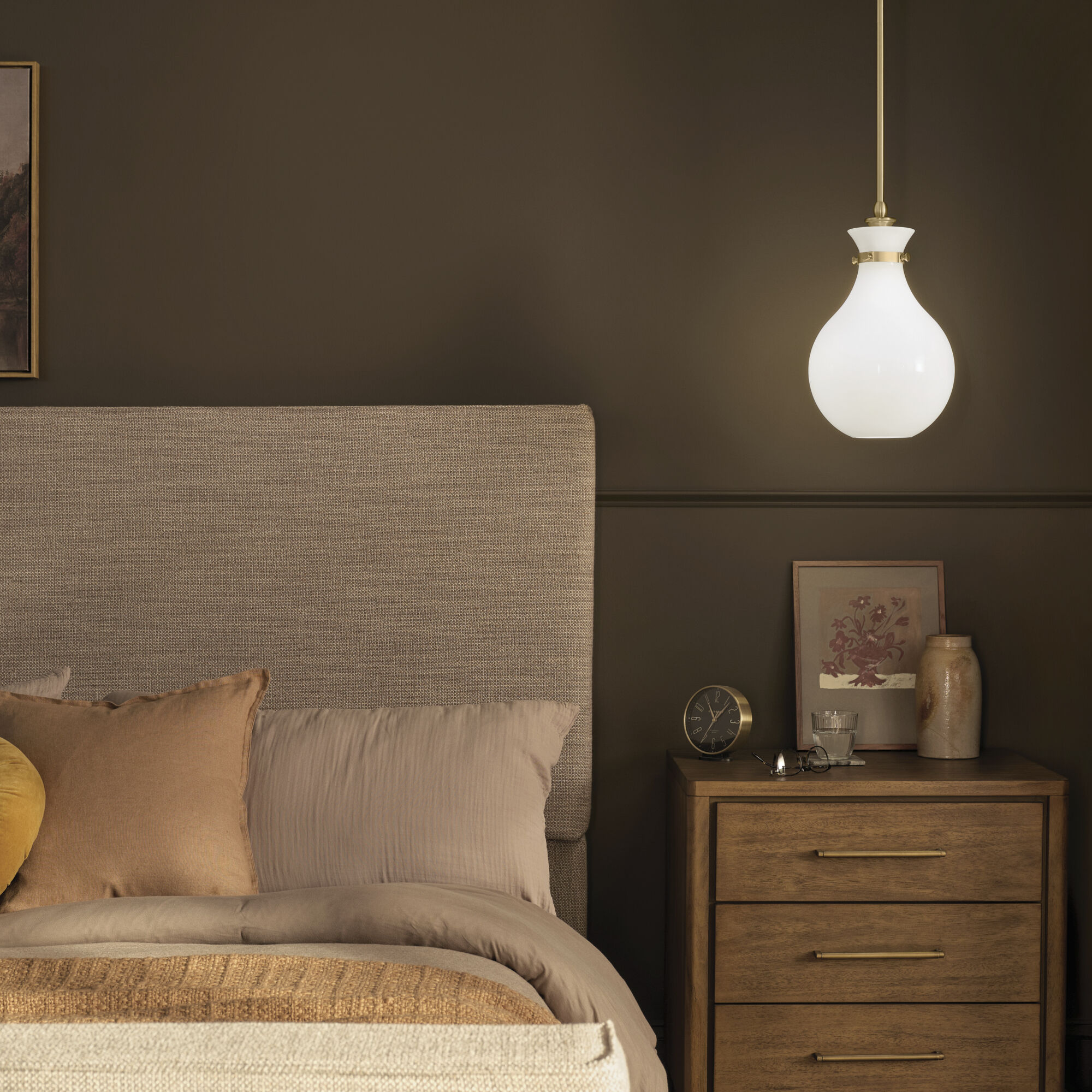 Laria 1 Light Champagne Bronze Pendant Ceiling Light in Opal