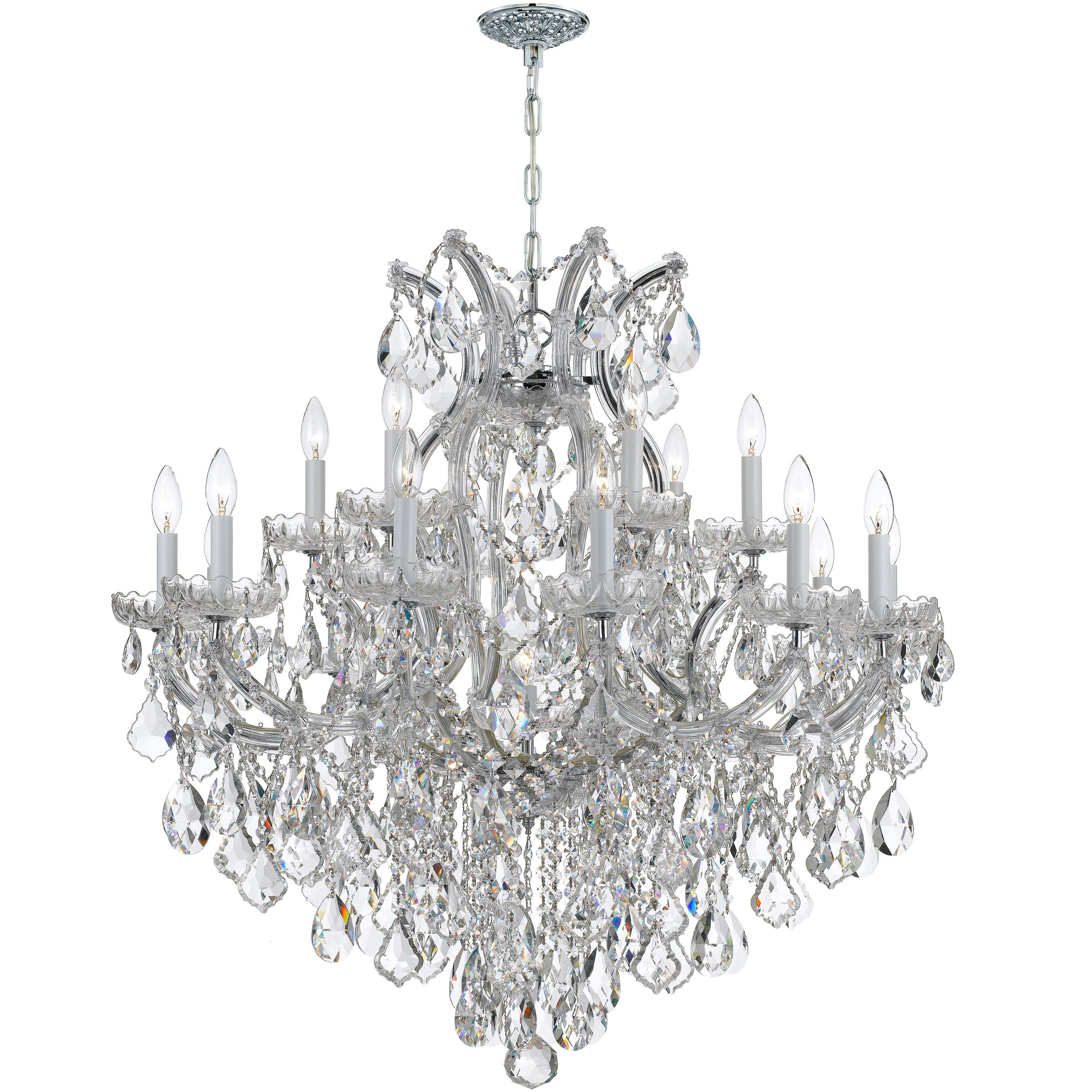 Maria Theresa 19 Light 38 inch Polished Chrome Chandelier Ceiling Light in Clear Spectra