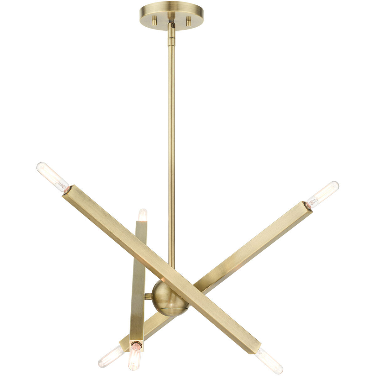 Monaco 6 Light 18 inch Antique Brass Chandelier Ceiling Light