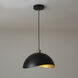 Luna Bella 1 Light 14 inch Matte Black and Weathered Brass Pendant Ceiling Light