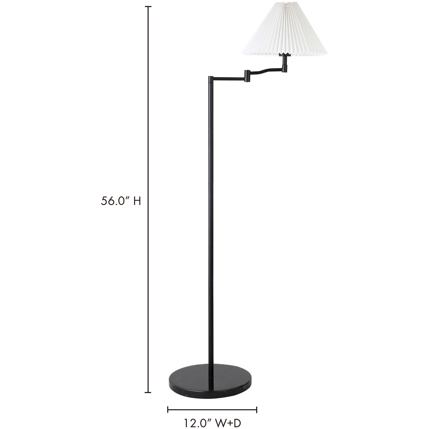 Fora 54.5 inch 60.00 watt Black Floor Lamp Portable Light