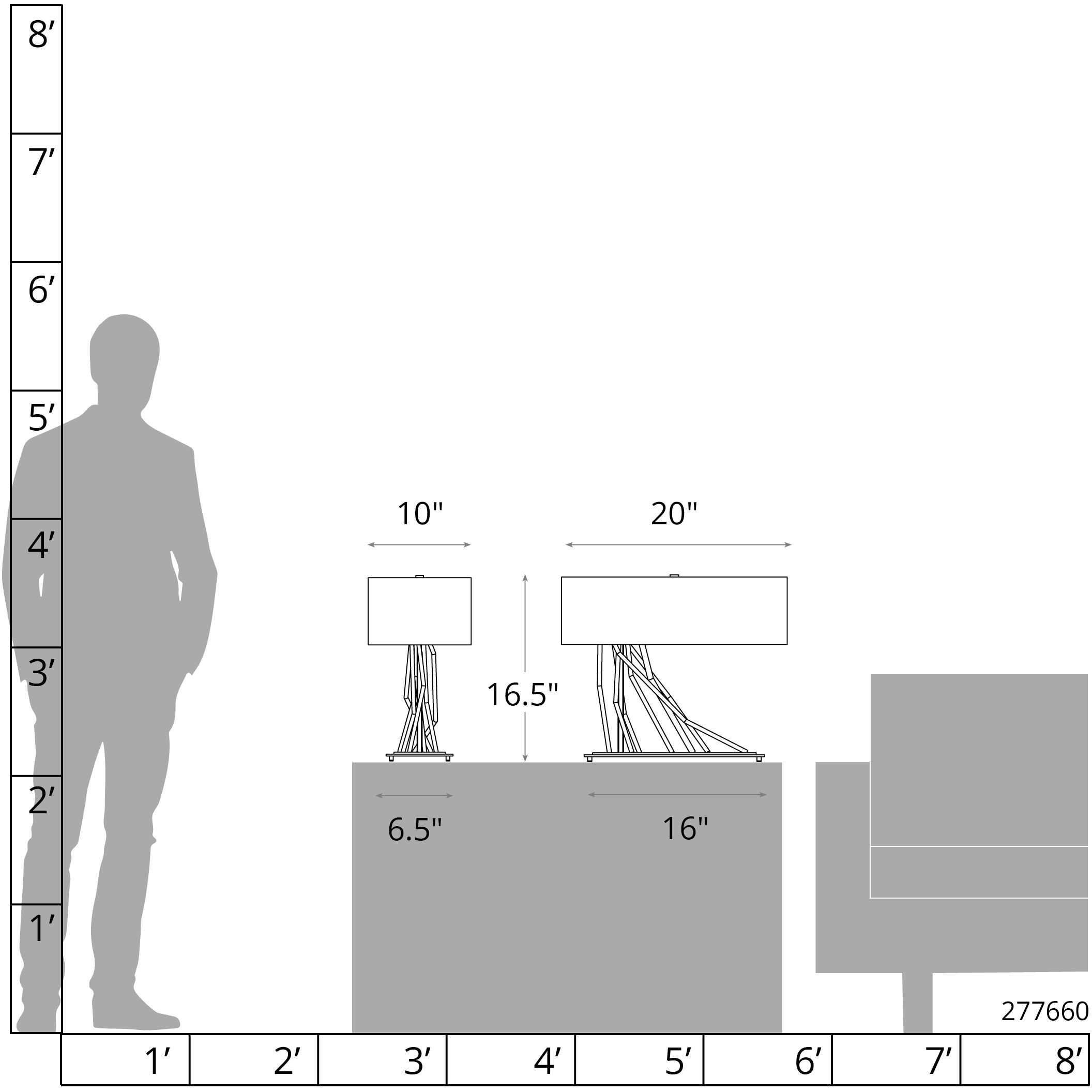 Brindille 16.5 inch 60 watt Modern Brass Table Lamp Portable Light in Flax