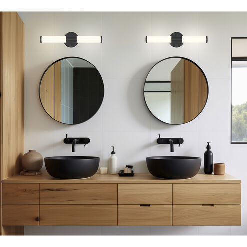 Retreat 1 Light 18 inch Matte Black Bath Vanity Wall Light, Small