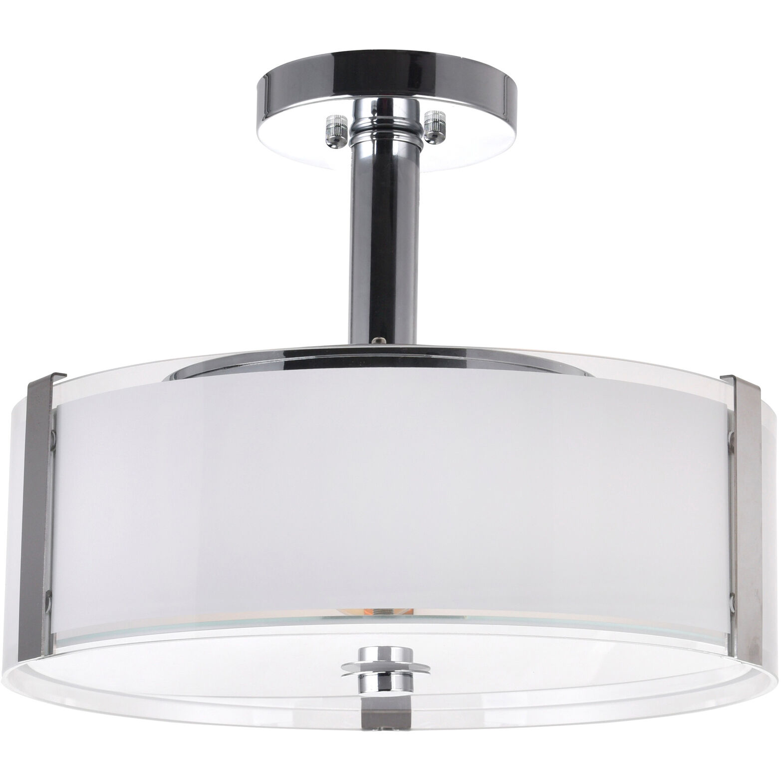 Lucie 4 Light 17 inch Chrome Drum Shade Chandelier Ceiling Light