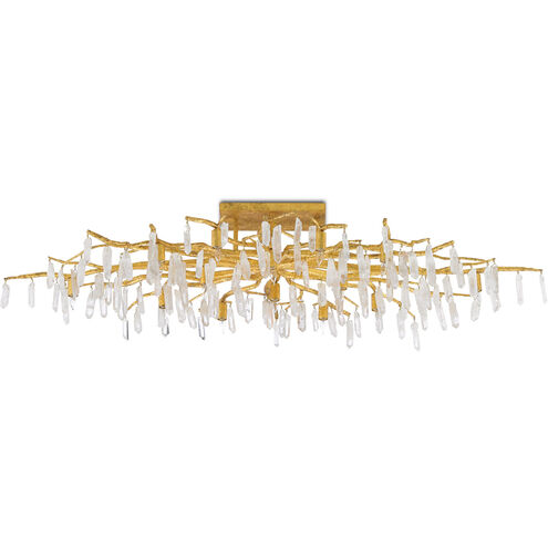 Forest 14 Light 60 inch Washed Lucerne Gold/Natural Semi-Flush Mount Ceiling Light, Aviva Stanoff Collection