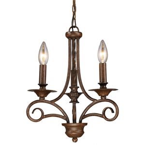 Gloucester 3 Light 12 inch Weathered Bronze Chandelier Ceiling Light