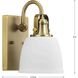 Preston 1 Light 7.5 inch Vintage Brass Bath Light Wall Light