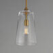 Hudson 1 Light 7.75 inch Natural Aged Brass Single Pendant Ceiling Light in Clear
