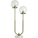 Eloise 36 inch 25 watt Polished Brass and White Table Lamp Portable Light