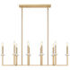 Gaultier 10 Light 44.75 inch Mondern Gold Linear Chandelier Ceiling Light in Modern Gold