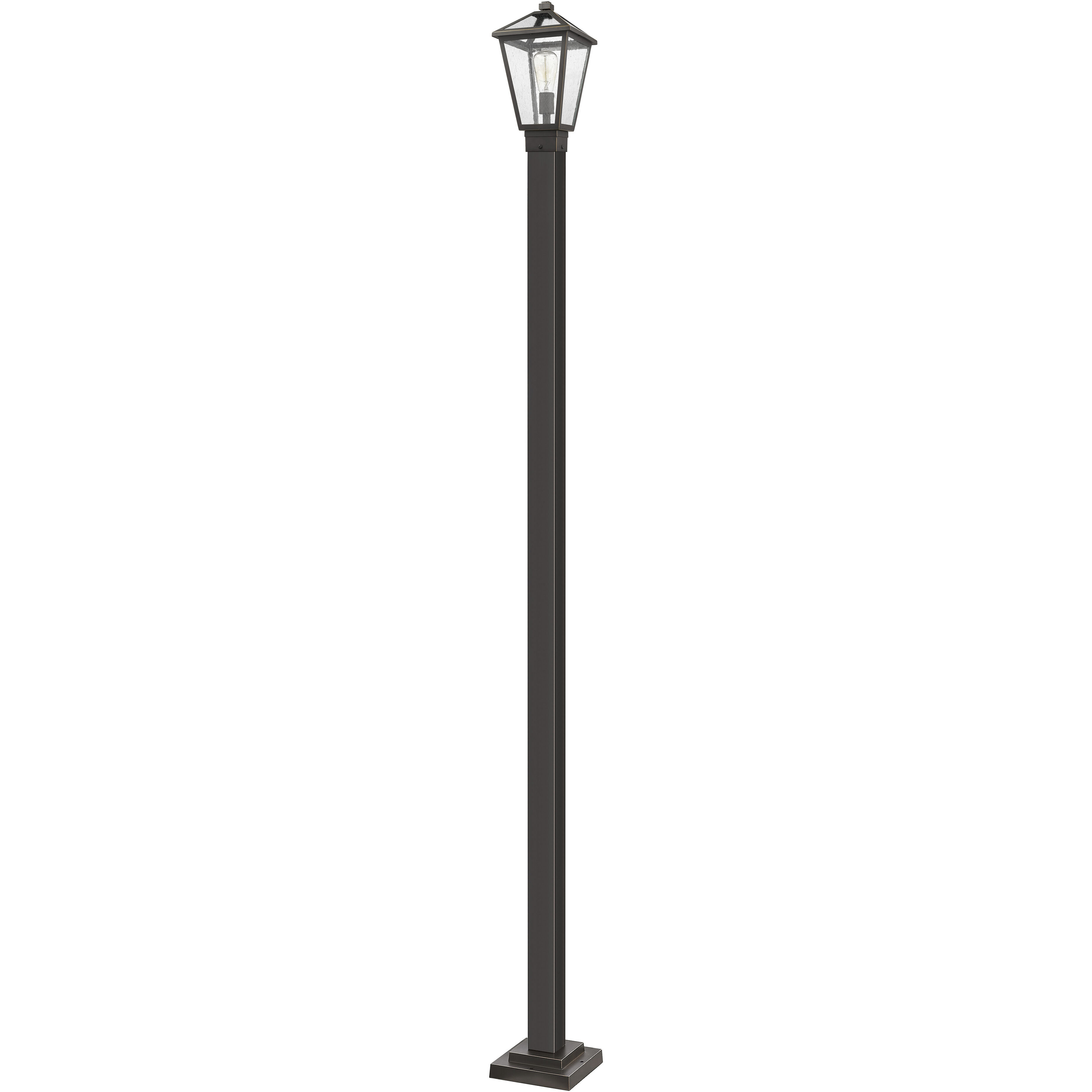 Talbot 1 Light 110 inch Oil Rubbed Bronze Outdoor Post Mounted Fixture in Seedy Glass