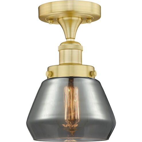 Fulton 1 Light 6.5 inch Satin Gold Semi-Flush Mount Ceiling Light