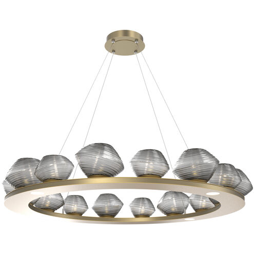 Mesa LED Gilded Brass Chandelier Ceiling Light, Ring