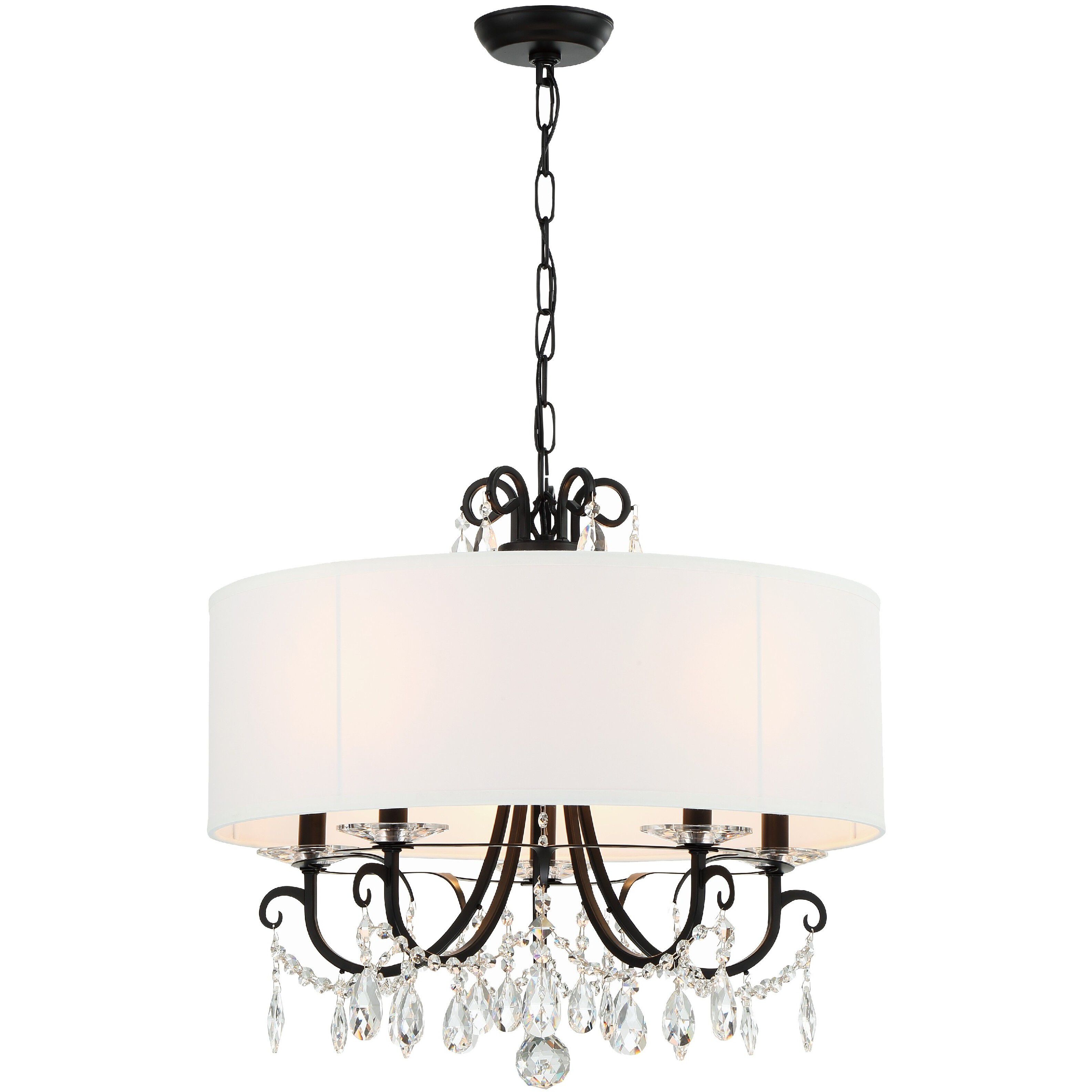 Othello 5 Light 24 inch Matte Black Chandelier Ceiling Light in Clear Hand Cut