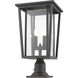 Seoul 2 Light 21.75 inch Oil Rubbed Bronze Outdoor Pier Mounted Fixture in 13.25
