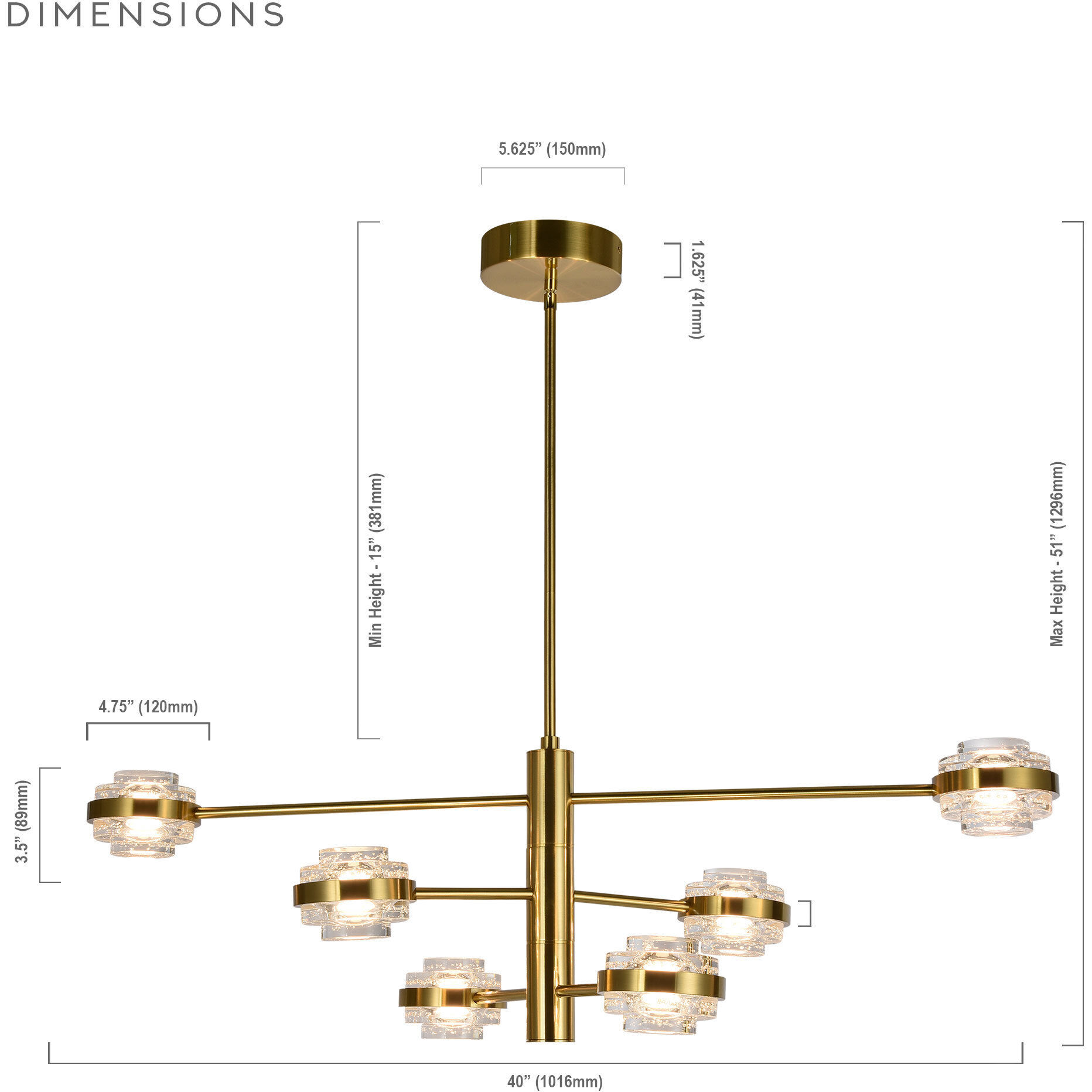 Milano Series 17 inch Antique Brass Chandelier Ceiling Light, Artisan Collection