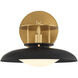 Gavin 1 Light 9 inch Black with Warm Brass Accents Wall Sconce Wall Light