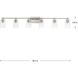 Adley 6 Light 49 inch Brushed Nickel Bath Vanity Wall Light