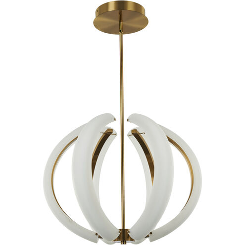 Unwind LED 21.63 inch Satin Brass Pendant Ceiling Light, Small