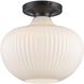Aristo 1 Light 12 inch Black Semi-Flush Mount Ceiling Light