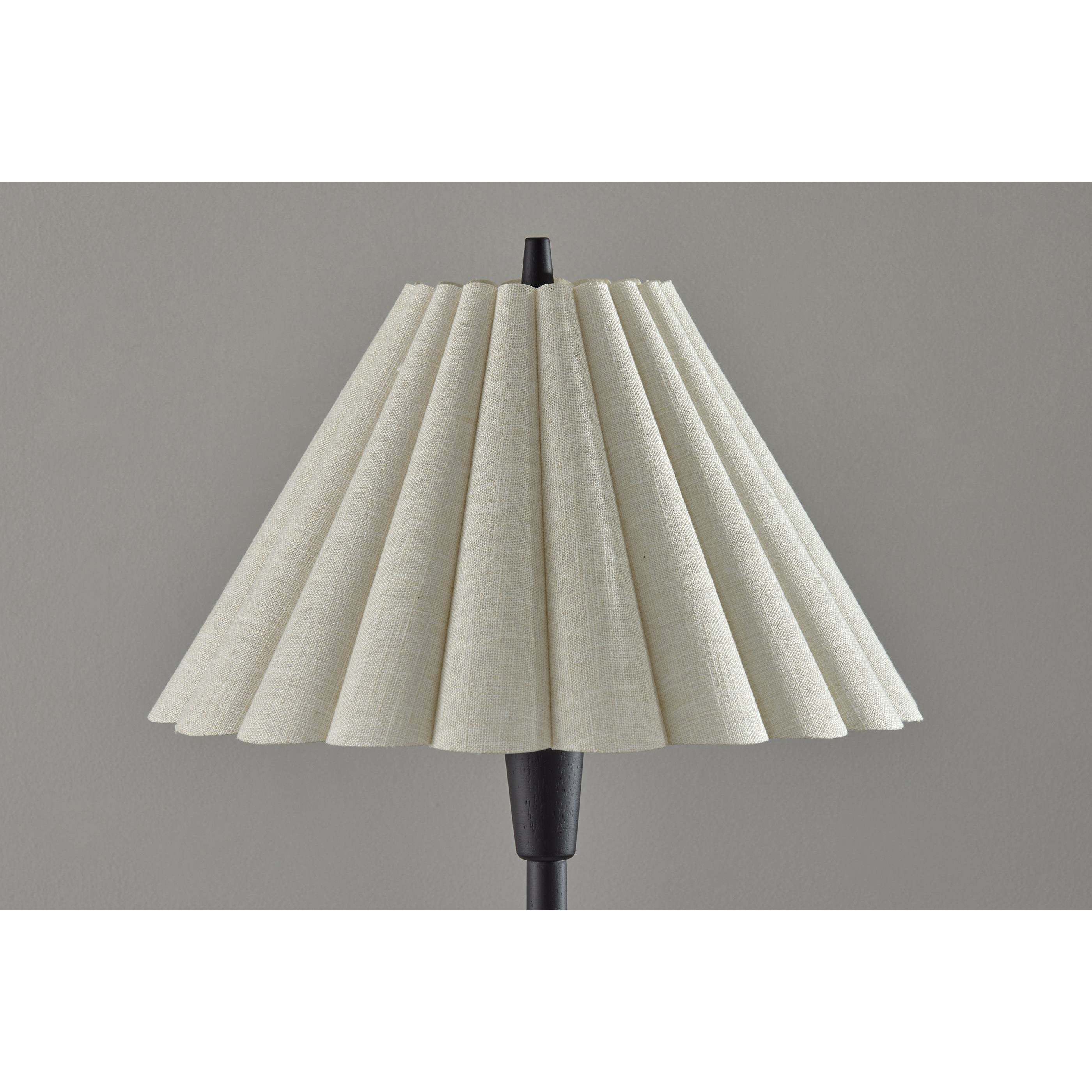 Scallop 60.75 inch 100.00 watt Black Wood Floor Lamp Portable Light