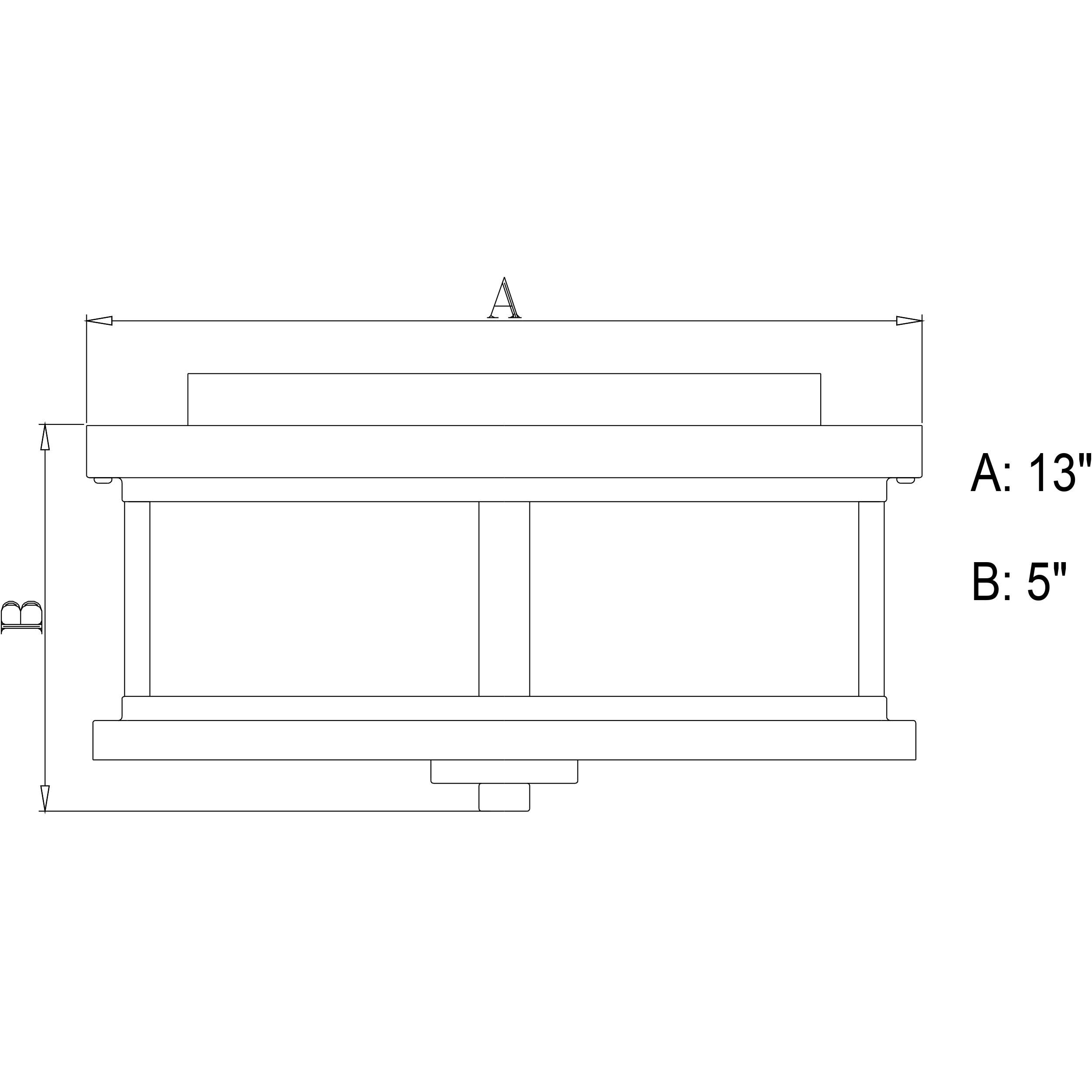 Cumberland LED 13 inch Rust Iron Outdoor Ceiling