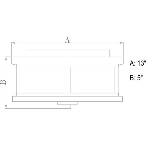 Cumberland LED 13 inch Rust Iron Outdoor Ceiling