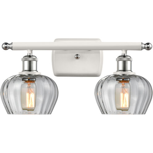 Ballston Fenton LED 16 inch White and Polished Chrome Bath Vanity Light Wall Light in Clear Glass, Ballston