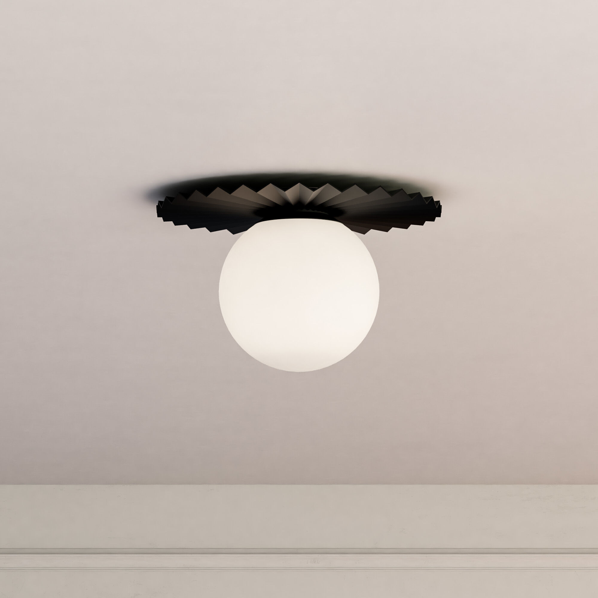 Alora Mood Plume 1 Light 11.88 inch Matte Black/Opal Matte Glass Flush Mount Ceiling Light