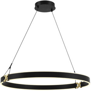 George Kovacs Recovery X LED 33.5 inch Coal And Satin Brass Pendant Ceiling Light P5406-689-L - Open Box