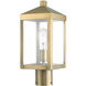 Nyack 1 Light 15.25 inch Antique Brass Outdoor Post Top Lantern