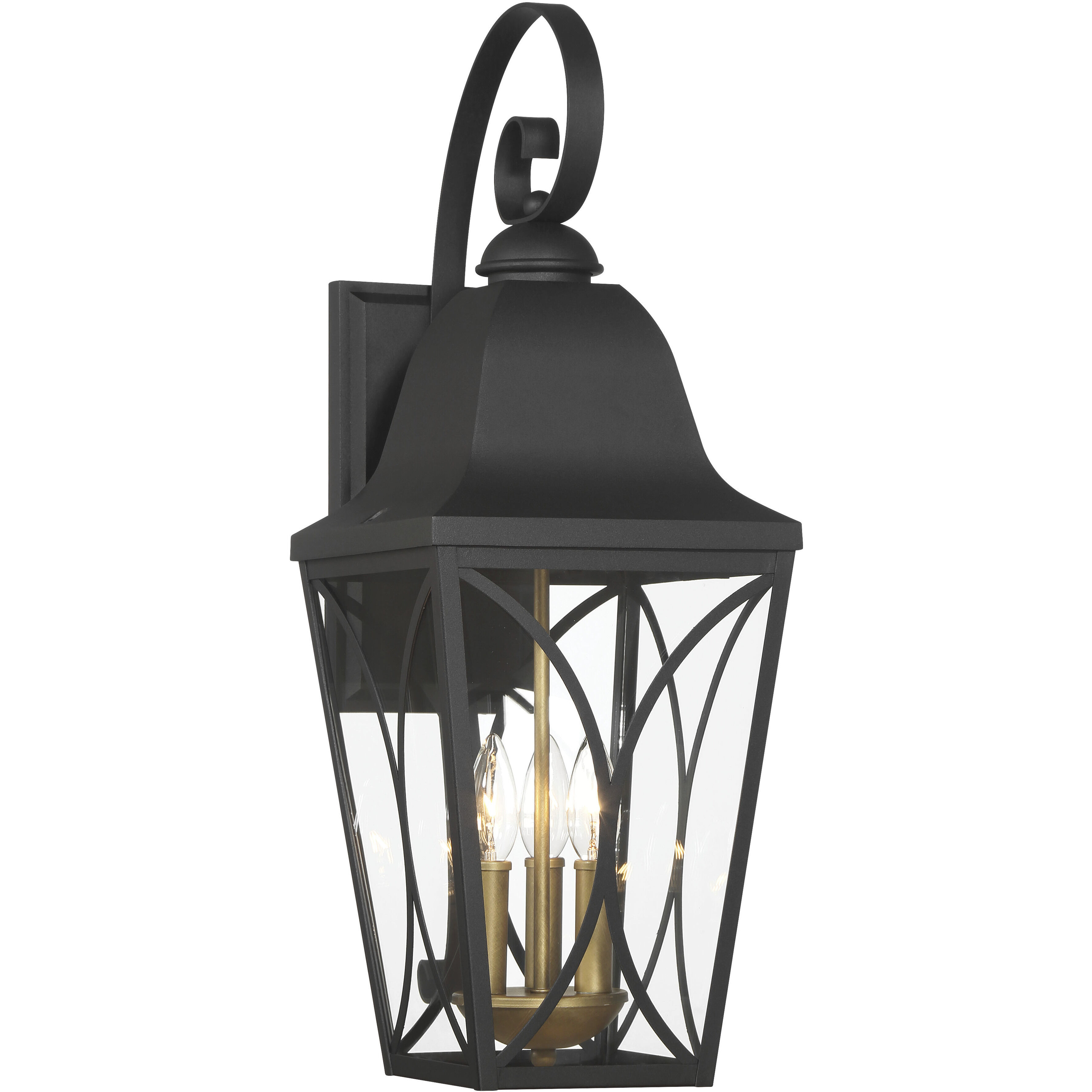 Cardigan Outdoor Wall Mount in Sand Coal and Olden Brass, Great Outdoors