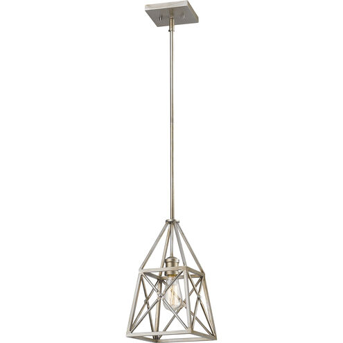 Trestle 1 Light 8 inch Antique Silver Pendant Ceiling Light in 3.43