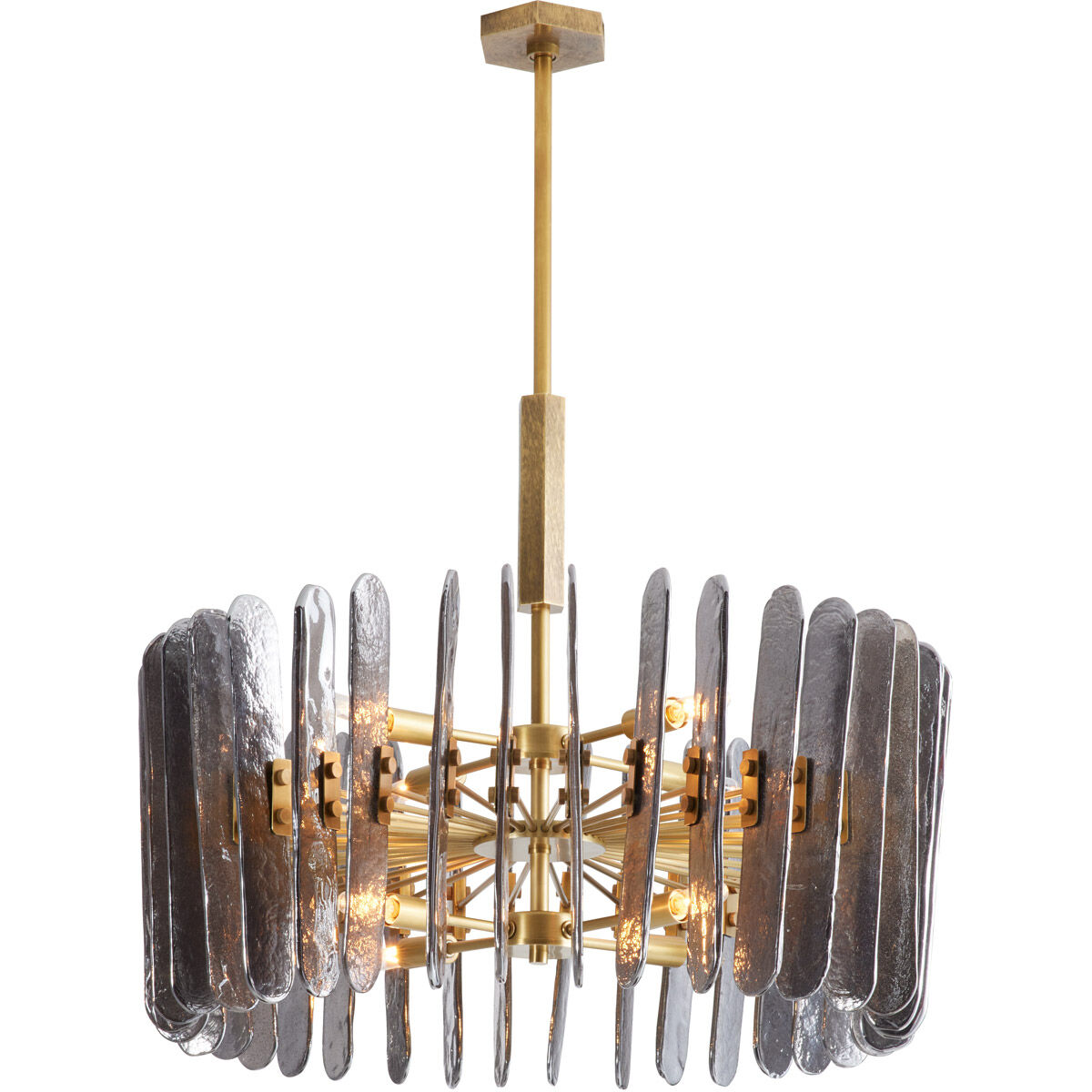 Klaus 8 Light 25.5 inch Smoke and Antique Brass Chandelier Ceiling Light