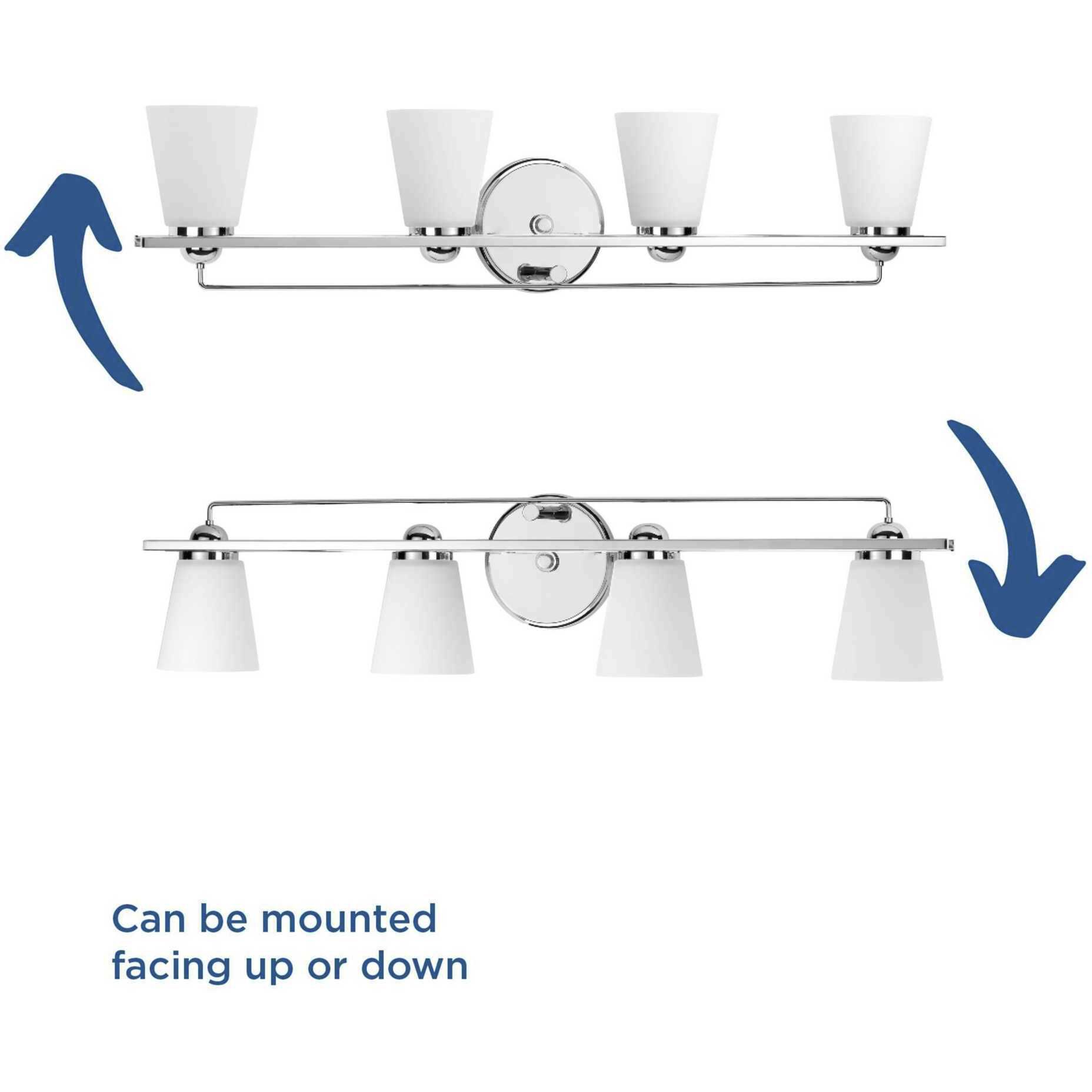 Flight 4 Light 37 inch Polished Chrome Bath Vanity Wall Light, Design Series