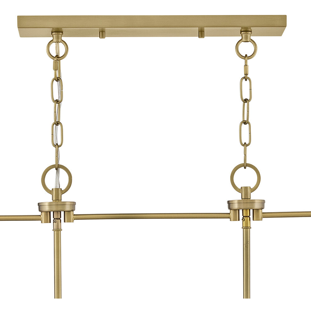 Tate 6 Light 40 inch Black with Lacquered Brass Chandelier Ceiling Light