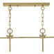 Tate 6 Light 40 inch Black with Lacquered Brass Chandelier Ceiling Light