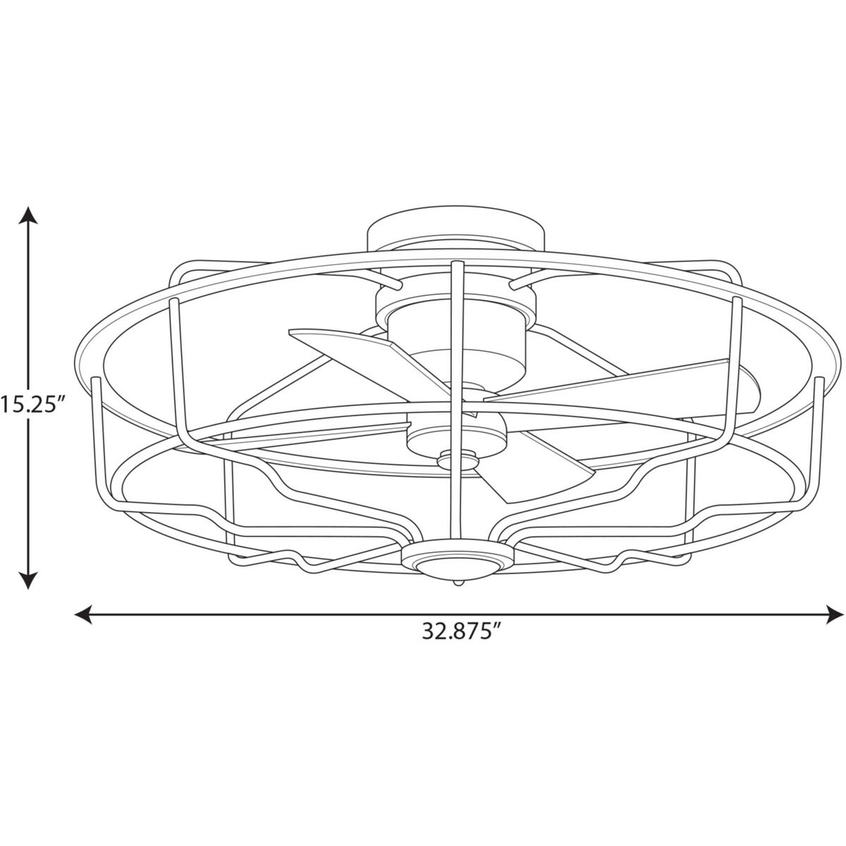 Loring 33 inch Black with Matte Black Blades Ceiling Fan
