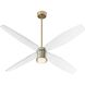 Samaran 60 inch Aged Brass with Clear Acrylic Blades Ceiling Fan
