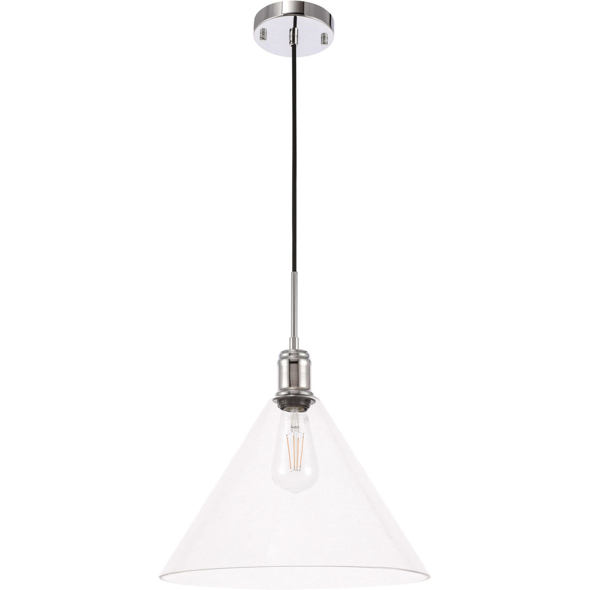 Hugh 1 Light 13.75 inch Chrome Pendant Ceiling Light