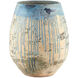 Sicilia Antique White and Blue Drip Planter, Large
